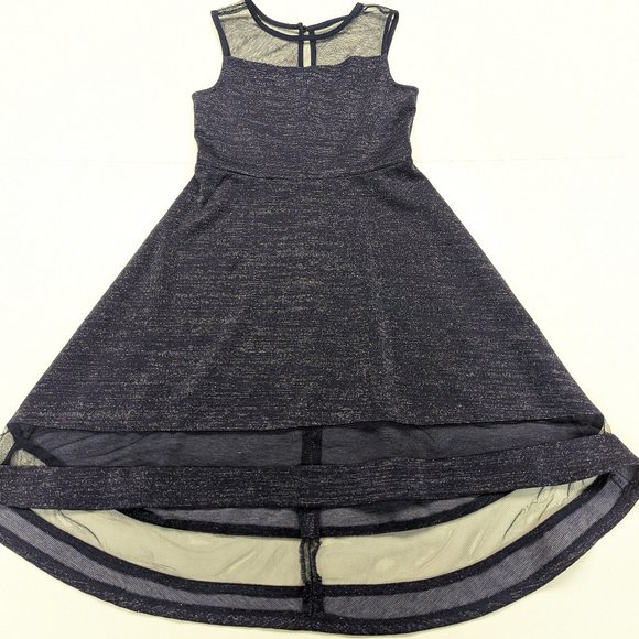 Girls Ally B navy sparkle party dress Sz. 7 - Picture 1 of 6